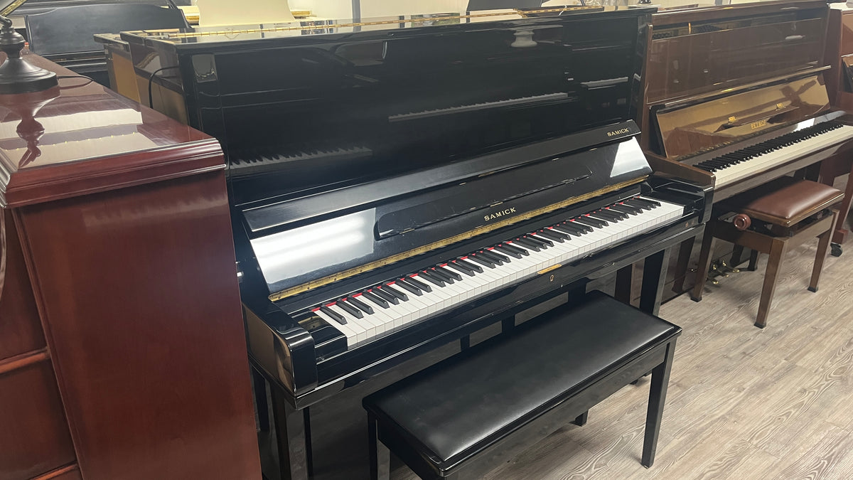 Samick 52" Professional Studio Upright Piano (Polished Ebony Finish)