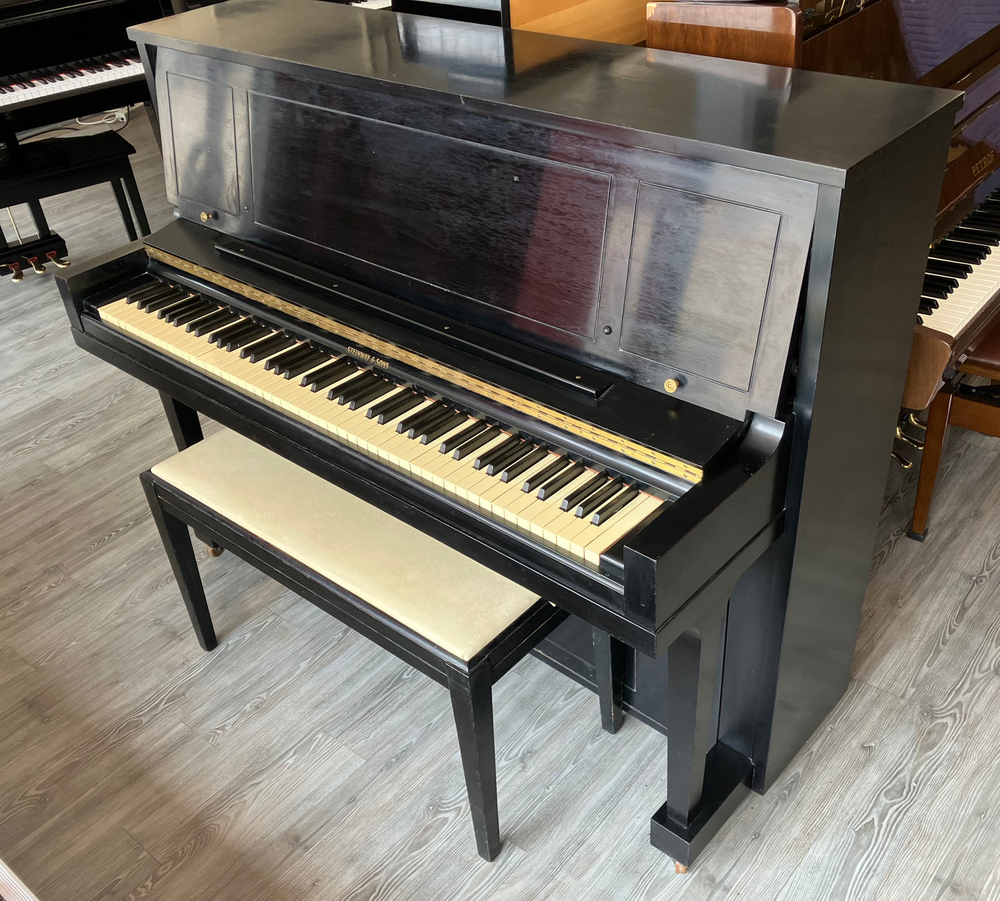 Steinway 45" Studio Piano - Model 45 (Satin Ebony Finish)