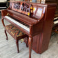 Samick 46" Decorator Studio Piano (Satin Cherry with inlayed burled wood)