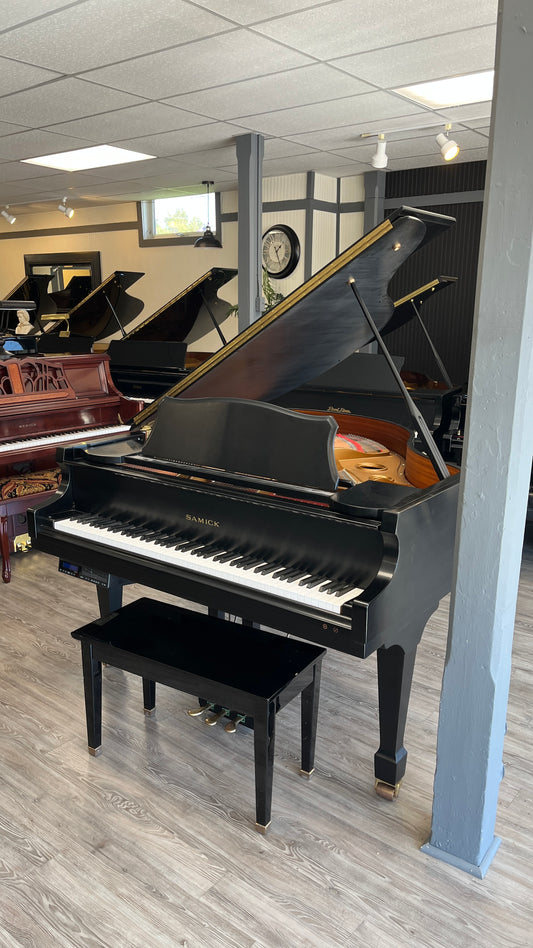 Samick 5'3" Baby Grand Model SG-161 (Satin Ebony Finish) with PianoDisc PDS-228 Player System