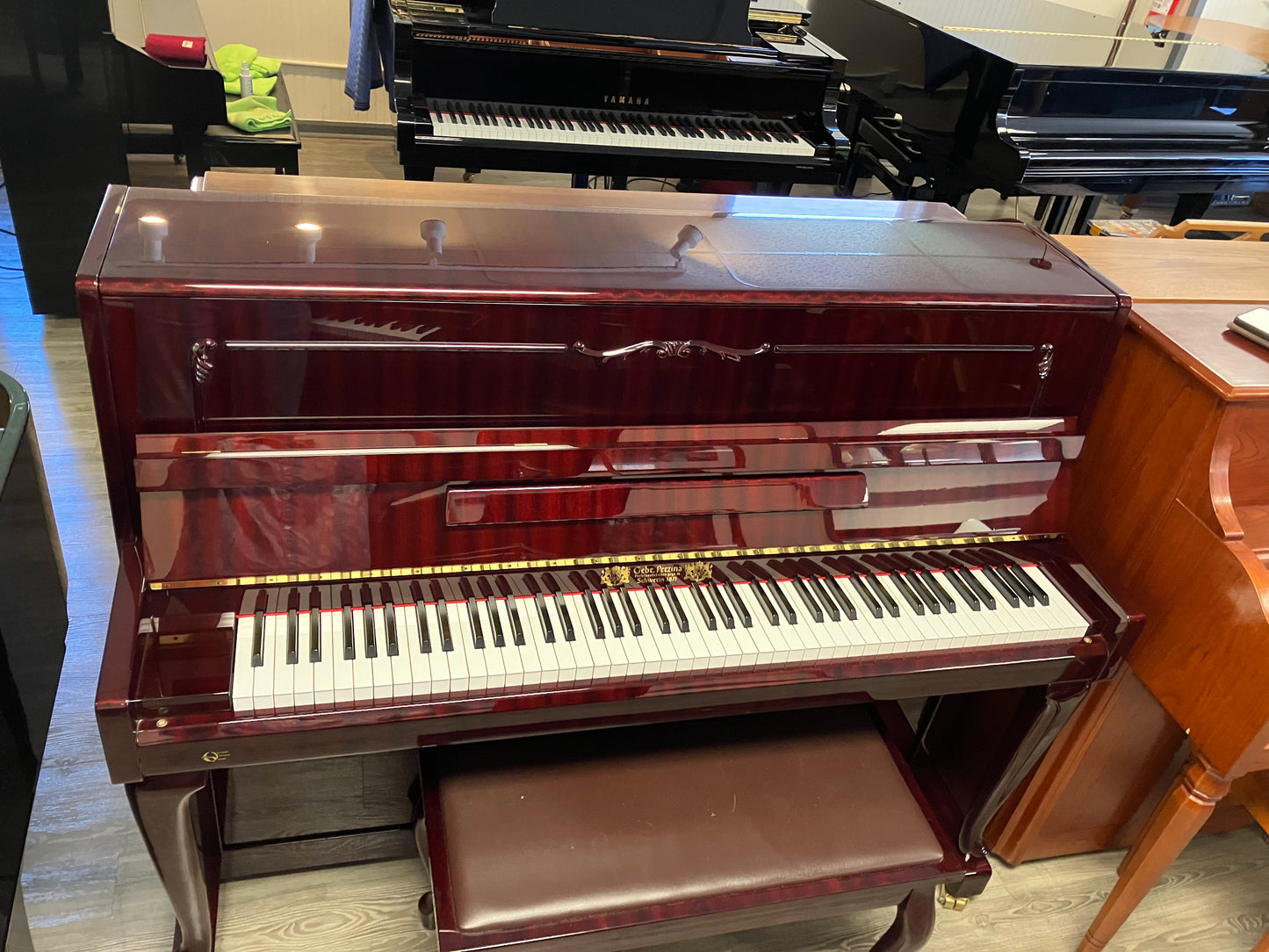 Perzina 47" Studio Piano (Polished Mahogany Finish)