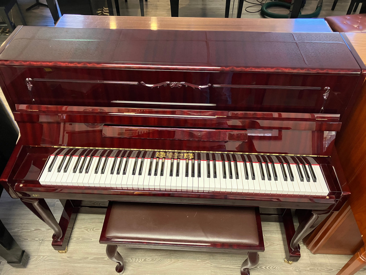 Perzina 47" Studio Piano (Polished Mahogany Finish)
