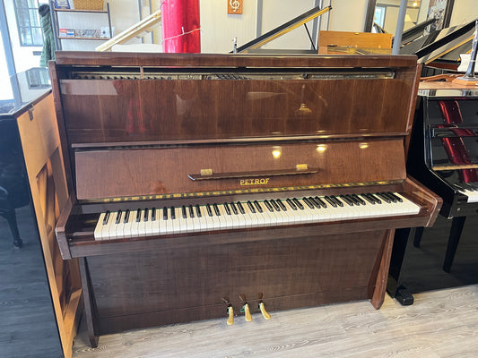 Petrof Professional Upright 49" Studio Piano (Polished Walnut Finish)